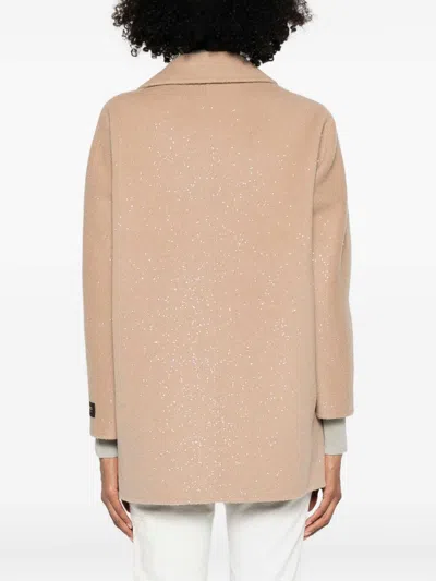 Ermanno Firenze Double-breasted Coat In Nude