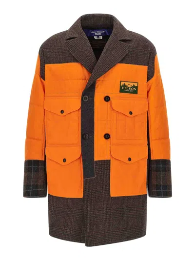 Junya Watanabe Filson Collaboration Patchwork Design Coat In Brown