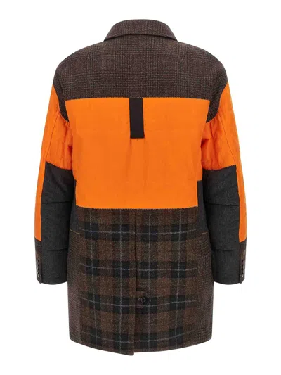 Junya Watanabe Filson Collaboration Patchwork Design Coat In Brown