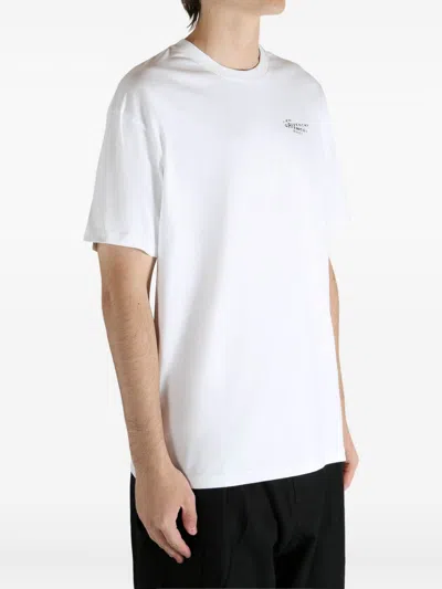 Givenchy Men White Crew Neck T-shirt With Logo On Front And Back In Cotton Man In White