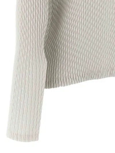 Issey Miyake Sleek Pleats Cardigan In White