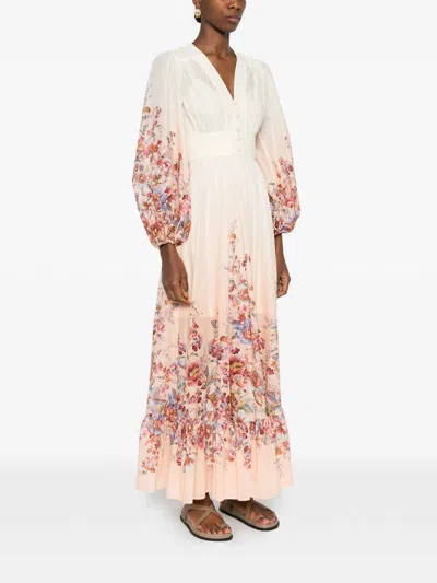 Zimmermann Awaken Plunge Maxi Dress With Separate Slip Clothing In White