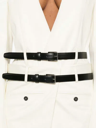Dsquared2 Belted Double-breasted Coat In White