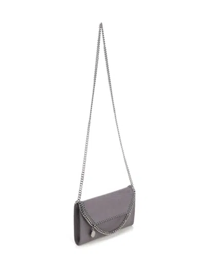 Stella Mccartney Falabella Crossbody Wallet Bag In Dark Barolo In Gray