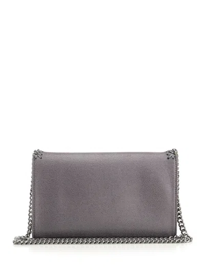 Stella Mccartney Falabella Crossbody Wallet Bag In Dark Barolo In Gray