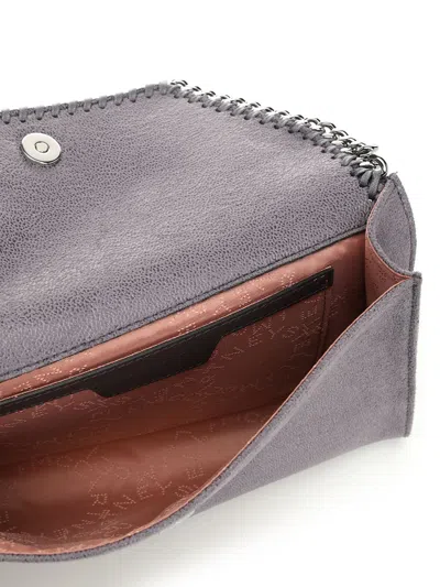Stella Mccartney Falabella Crossbody Wallet Bag In Dark Barolo In Gray