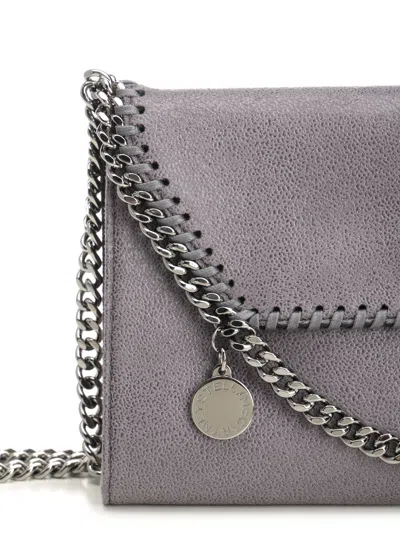 Stella Mccartney Falabella Crossbody Wallet Bag In Dark Barolo In Gray