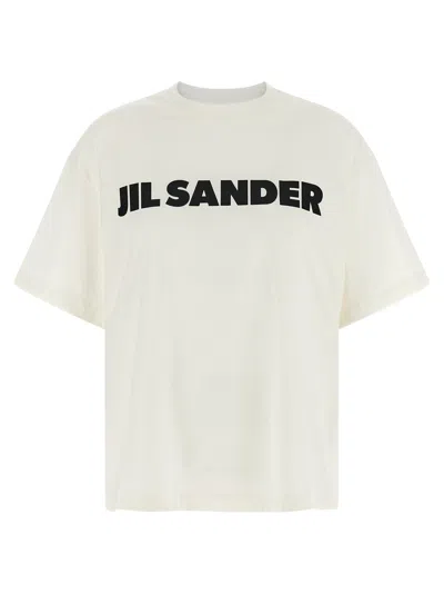 Jil Sander Crewneck Short Sleeves Classic Print T-shirt Clothing In White