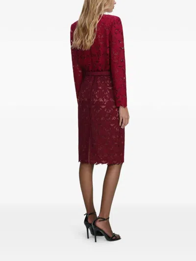 Self-portrait Lace Midi Skirt In Brown