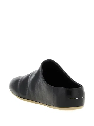 Mm6 Maison Margiela Anatomical Leather Sabot In Black