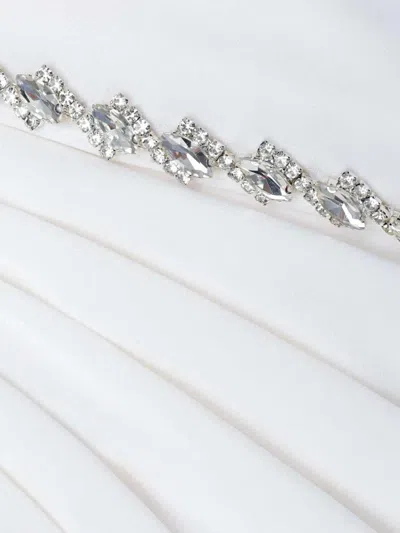 Self-portrait Long Draped Dress In White