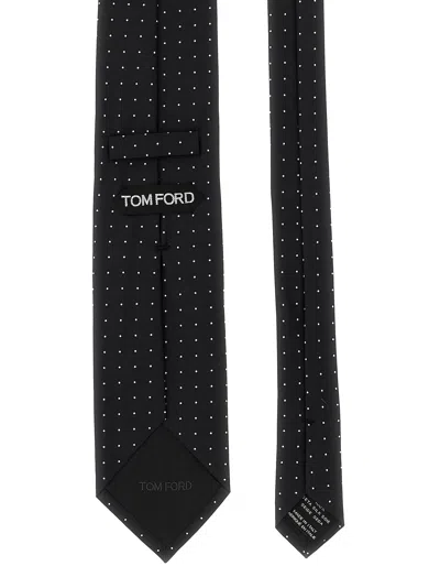 Tom Ford Micro Polka Dot Tie Ties And Papillon Black In Black