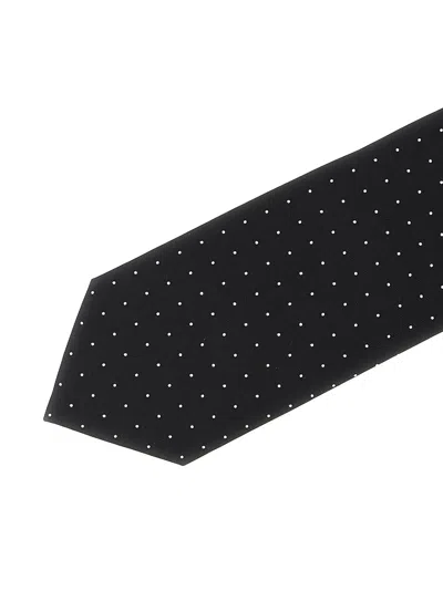 Tom Ford Micro Polka Dot Tie Ties And Papillon Black In Black