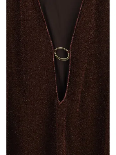 Oseree Lumiere O-kaftan Mini Dress In Brown