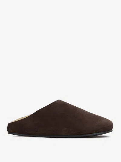The Row Hudson Suede Slides In Multi