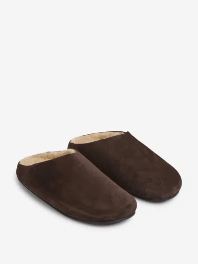 The Row Hudson Suede Slides In Multi