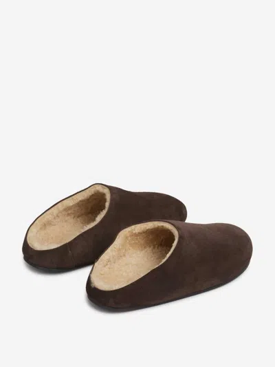 The Row Hudson Suede Slides In Multi