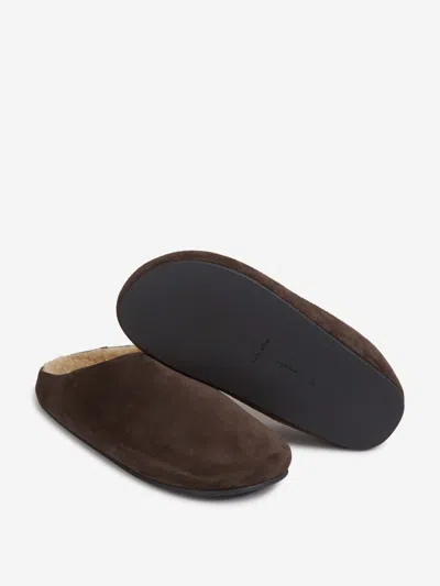 The Row Hudson Suede Slides In Multi