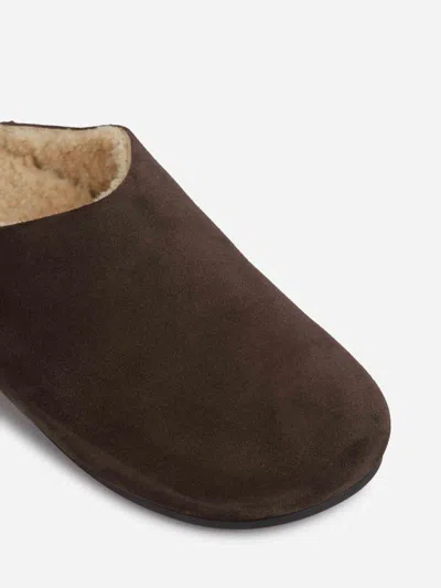 The Row Hudson Suede Slides In Multi