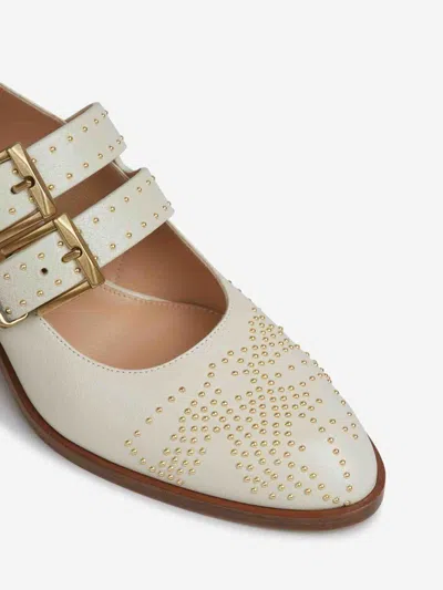 Chloé Susan Studded Textured-leather Mary Jane Pumps In Multi