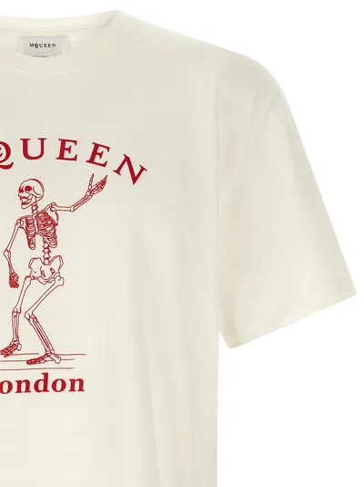 Alexander Mcqueen Skull Graphic Crew Neck Cotton T Shirt In White