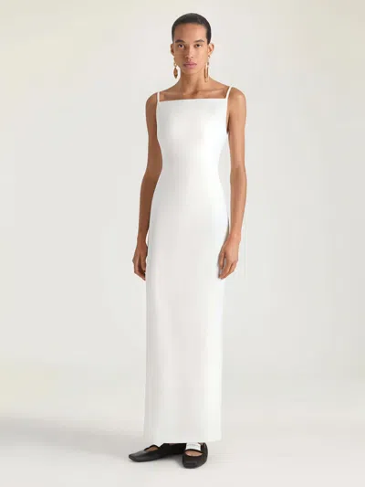 Givenchy Women White Long Dress With Square Neckline And Rear Single Slit In Viscose Blend Woman In White