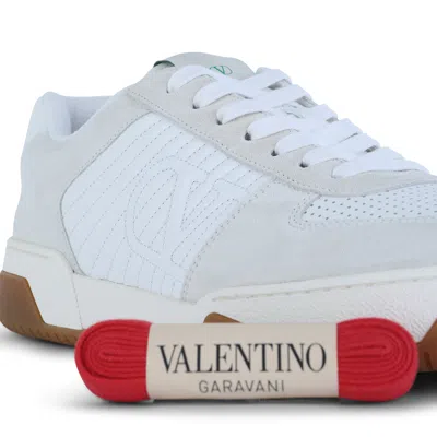 Valentino Garavani Signature Detail Ankle Padding Sneakers With Interchangeable Laces In White