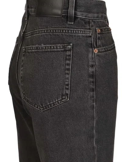 Chloé Straight Leg Five-pocket Trousers With Belt Loops In Blue