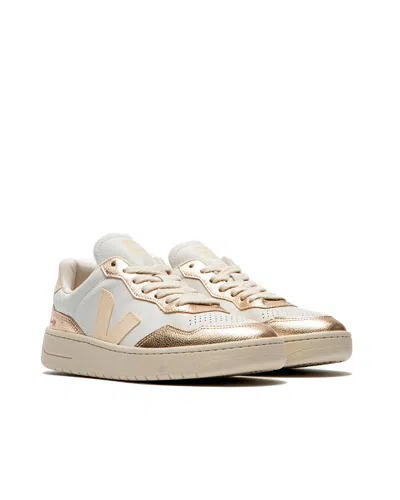 Veja V-90 Leather Sneakers In White