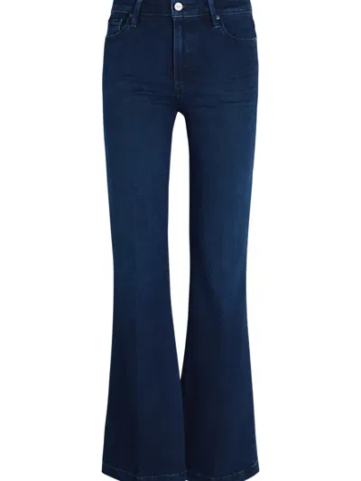 Paige Button-fastening Flared Jeans In Blue