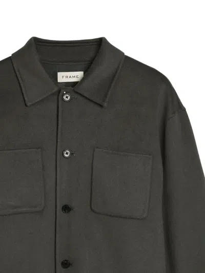 Frame Trucker Wool Overshirt In Gray
