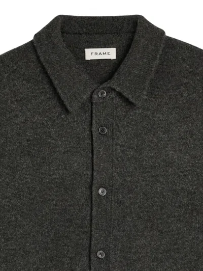 Frame Buttoned Cardigan In Black