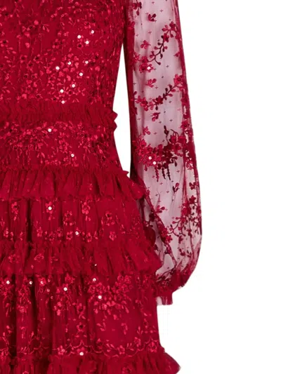 Needle & Thread Blossom Sequin-embellished Maxi Dress In Red