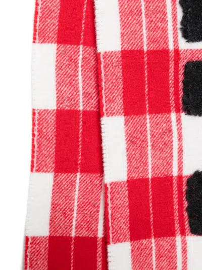 Jw Anderson Check-pattern Scarf In Red