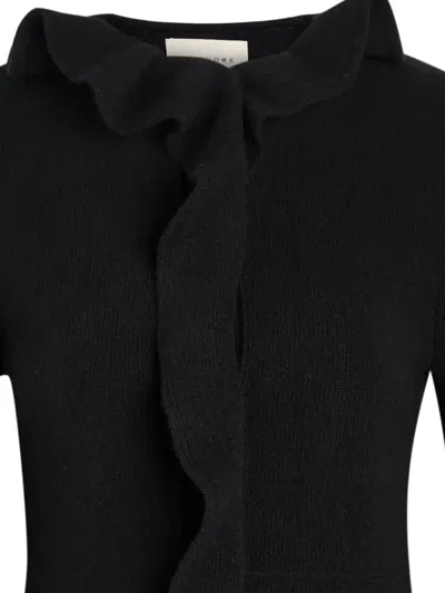 Liberowe Ruffled Wool Cardigan In Black