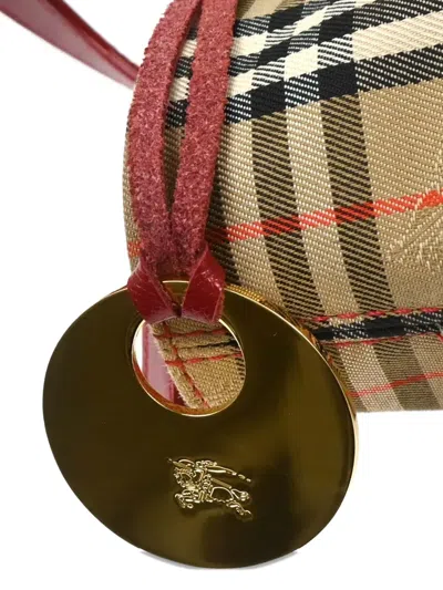 Pre-owned Burberry 1990-2000s Check Canvas Tote Bag In Neutral