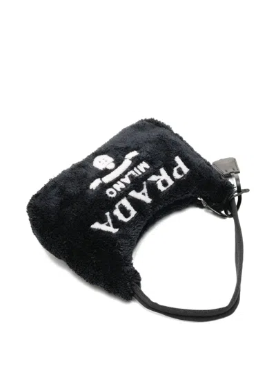 Pre-owned Prada 2000 Terry 2000 Re-edition Shoulder Bag In Black