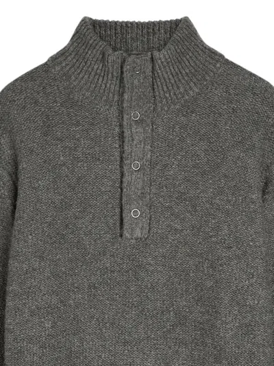 Paige Mens Kotoni Collared Merino-wool Blend Jumper Dark Grey In Gray