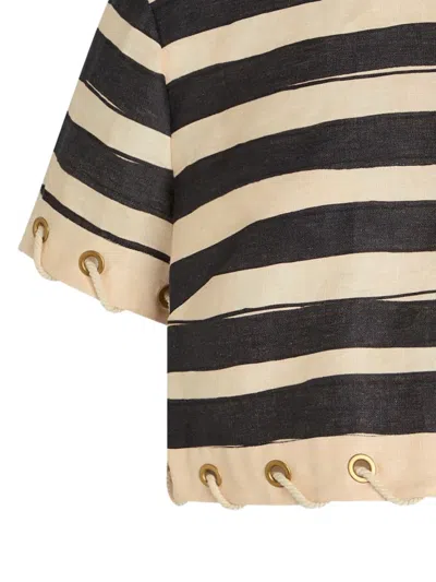 Zimmermann Rebellion Stripe Rope Top In Black Stripe In Black