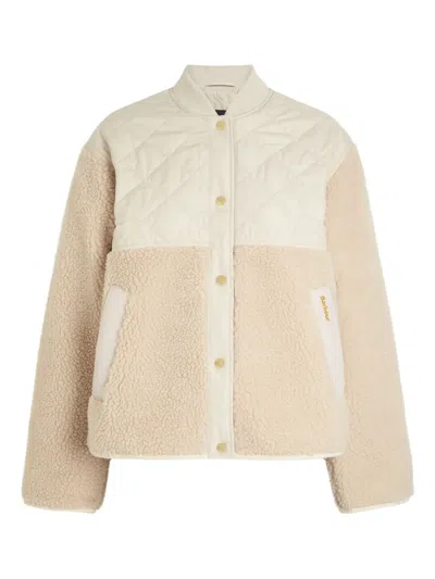 Barbour Wetherby Quilted Shell And Fleece Jacket In Neutral