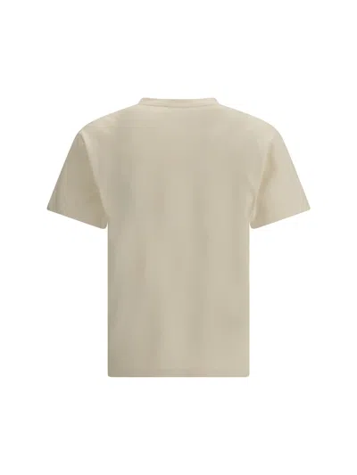 Alexander Mcqueen Men Cotton T-shirt With A Flocked Logo Printed In Neutral