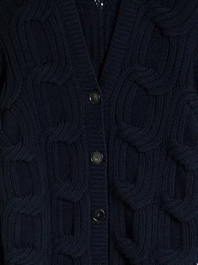Stella Mccartney Cable-knit Button-down Cardigan In Blue