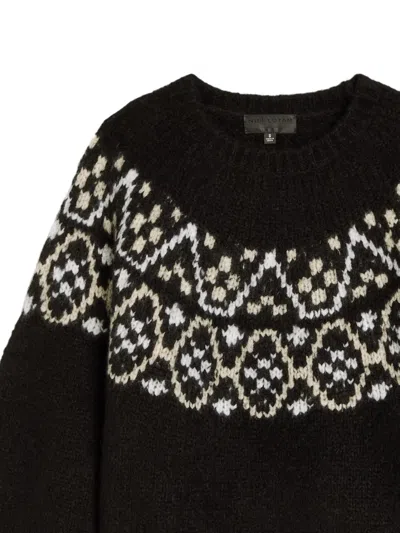 Nili Lotan Chrissy Fair Isle Jacquard-knit Cashmere And Silk-blend Sweater In Black