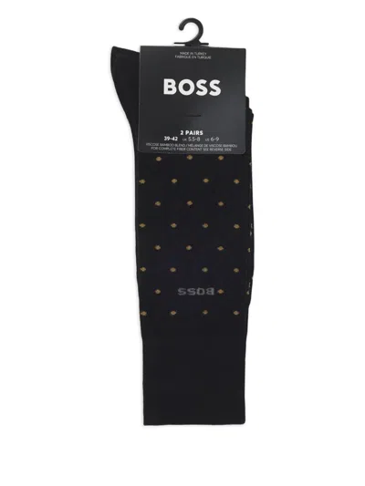 波点粘胶纤维针织袜（两双装）