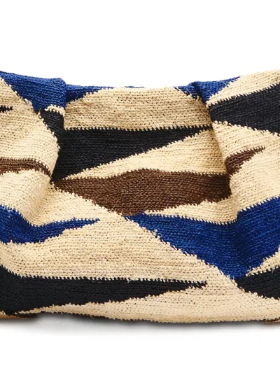 Sensi Studio Sisal Patterned Clutch Bag In Multi