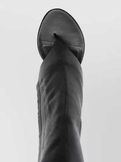 Paris Texas Lidia Knee High Thong Open Toe Boots In Black