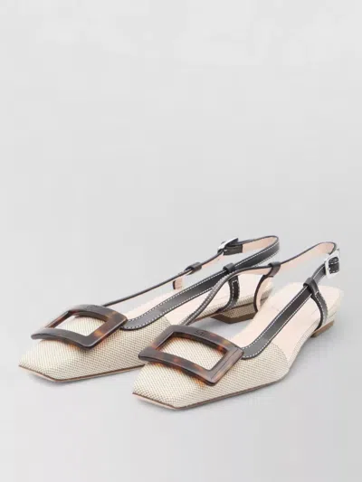 Roger Vivier Belle Vivier Slingback Ballerina Slingback Flat In Neutral