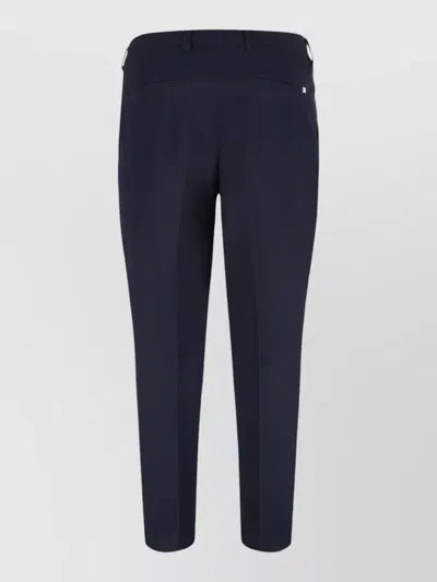 Hugo Boss Wool Blend Tailored Trousers Belt Loops Pockets In Blue