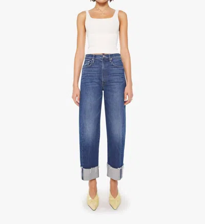 Mother Half Pipe Ankle Cuff Fray Jean In Perfectly Imperfect In Blue