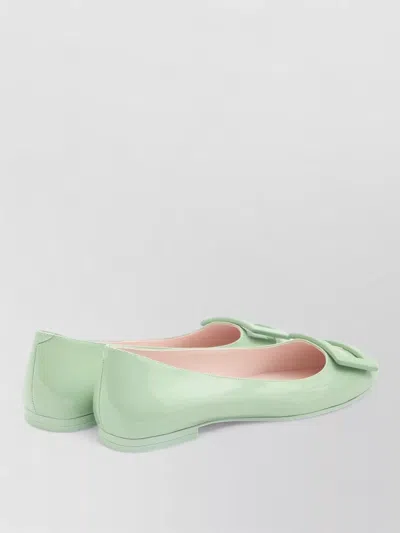 Roger Vivier U Look Patent Leather Ballerinas In Green